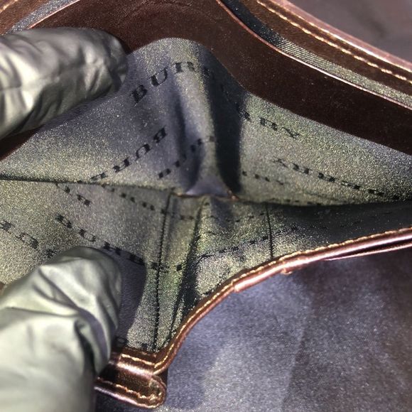 BURBERRY Nova Check Compact Dark Brown Leather and Canvas Kisslock Wallet - Picture 13 of 17